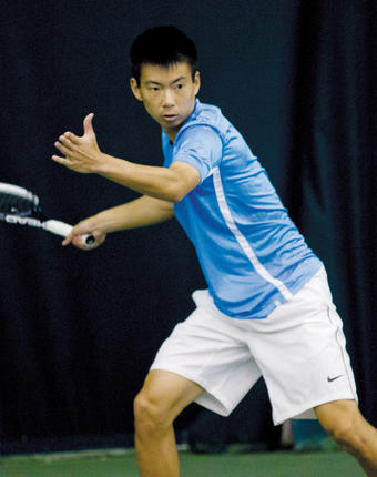 Winston Lin ’15 began his senior year ranked No. 8 in the nation in singles by the Intercollegiate Tennis Association. PHOTO: Gene Boyars/Columbia Athletics